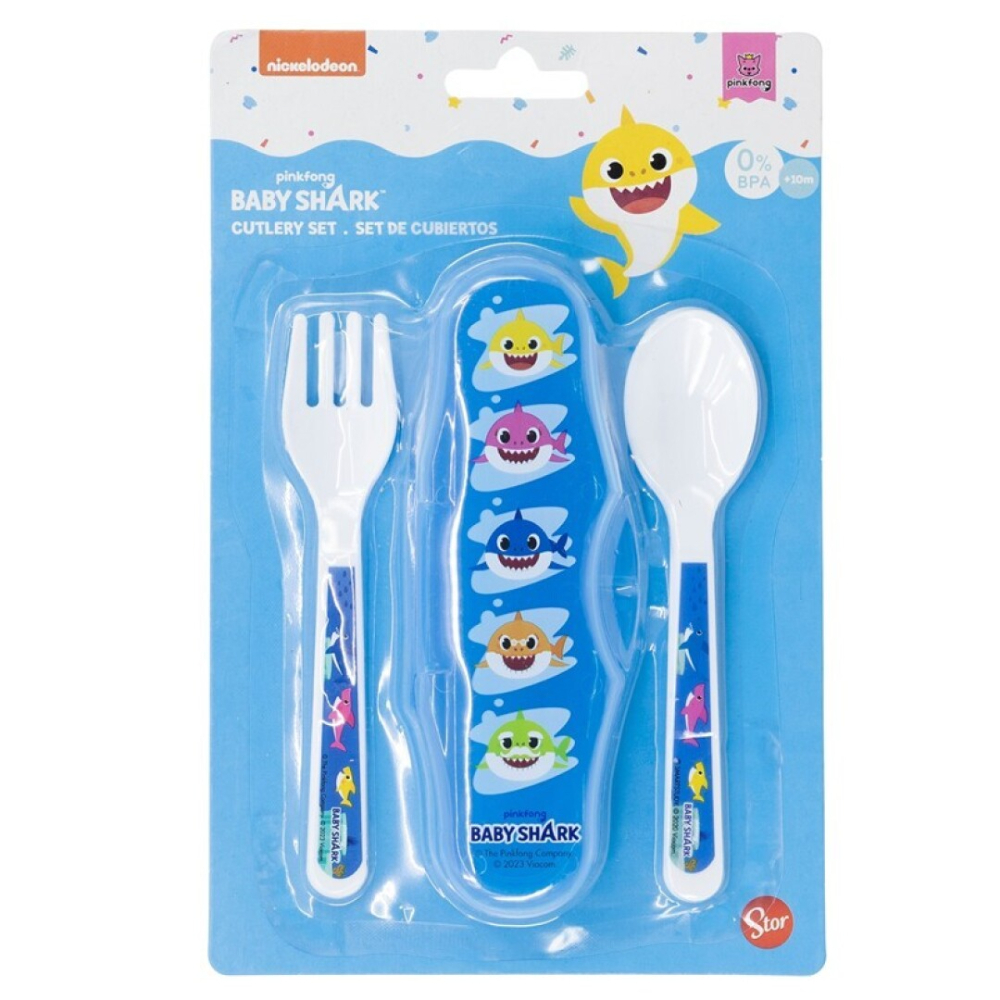 Estuche Toddler Con 2 Cubiertos Baby Shark 85606