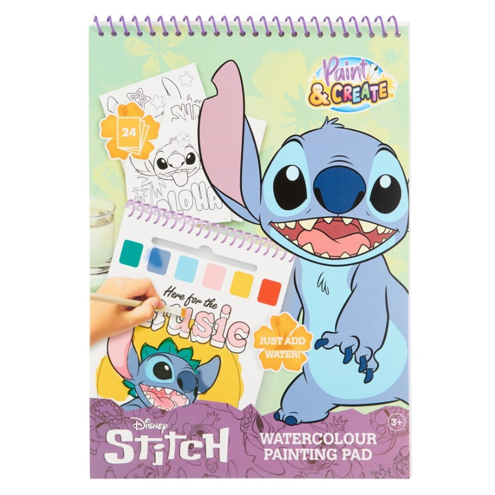 Libro de Dibujo con Acuarelas Stitch 24 Hojas 86765